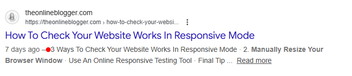 Meta Description Optimized for clicks