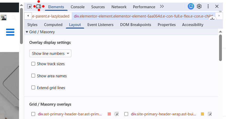 Use web browser tools to check website works in responsive mode