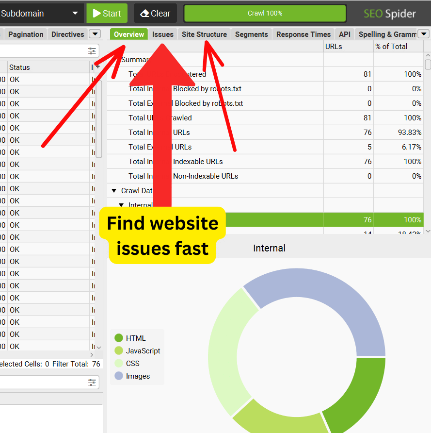 Find website issues fast with Screaming Frog website audit.