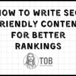 How To Write SEO Friendly Content blog header image on the online blogger website