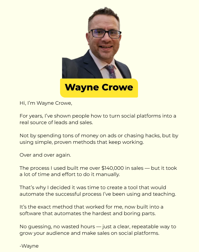 Wayne Crow and Leads Miner Pro creator