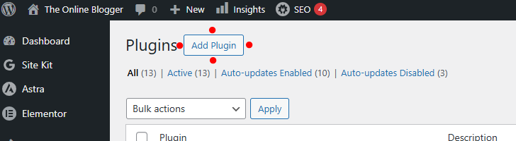 Click the add plugin button