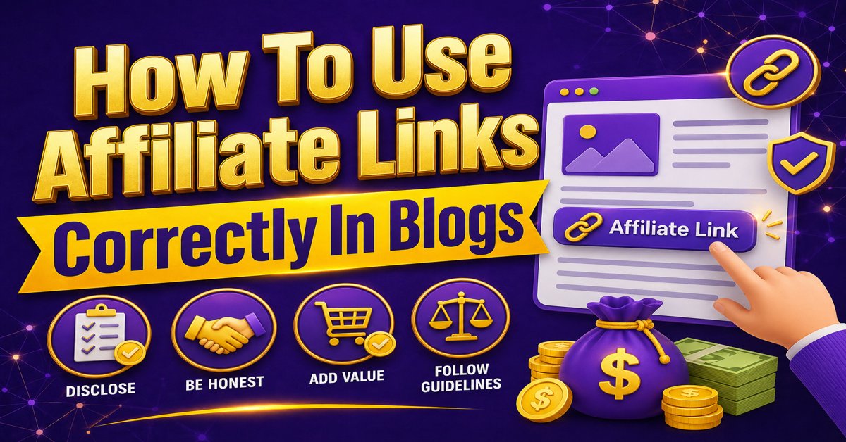 How To Use Affiliate Links Correctly On Blog Sites blog featured image.