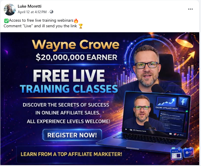 Luke Moretti Facebook post