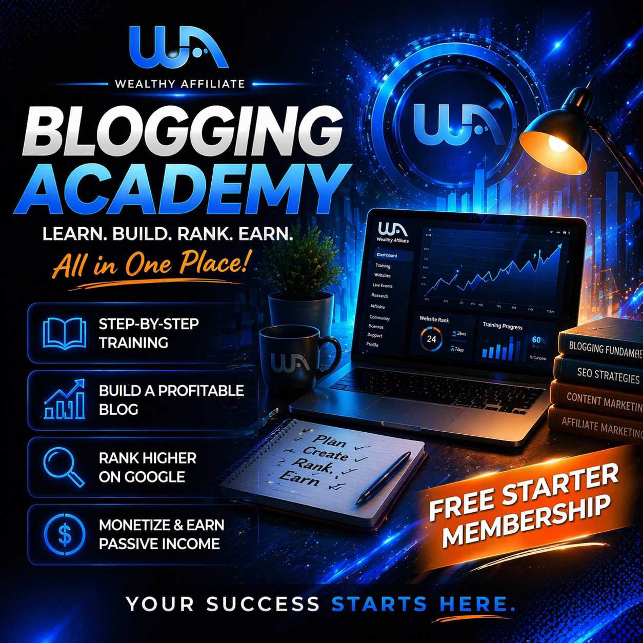 Online Blogger, Wealthy Affiliate training academy